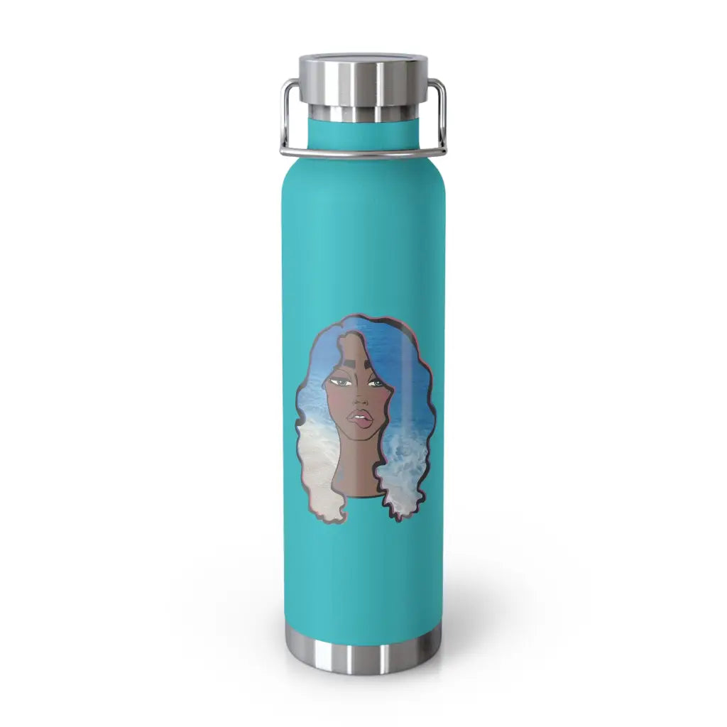 Wavy Waters Copper Vacuum Insulated Bottle 22oz - Mint Green