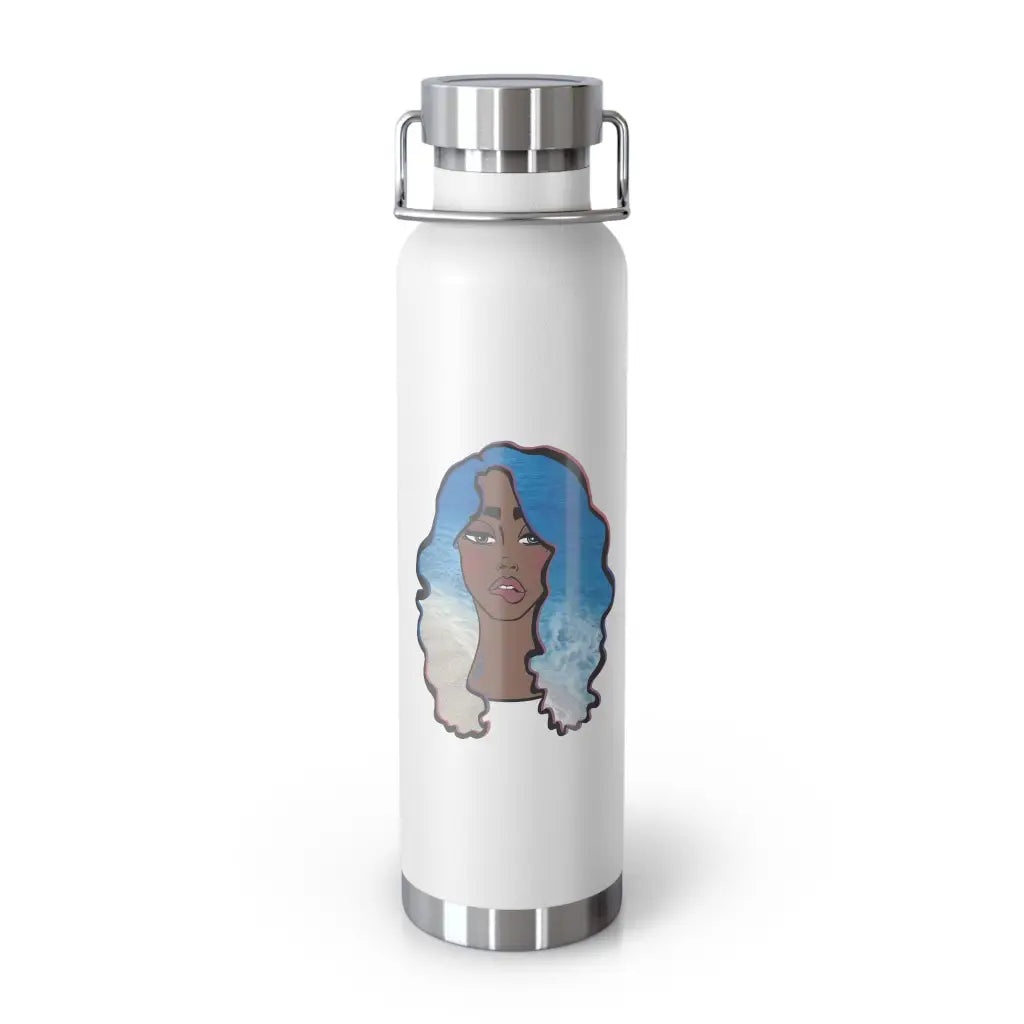 Wavy Waters Copper Vacuum Insulated Bottle 22oz - White /