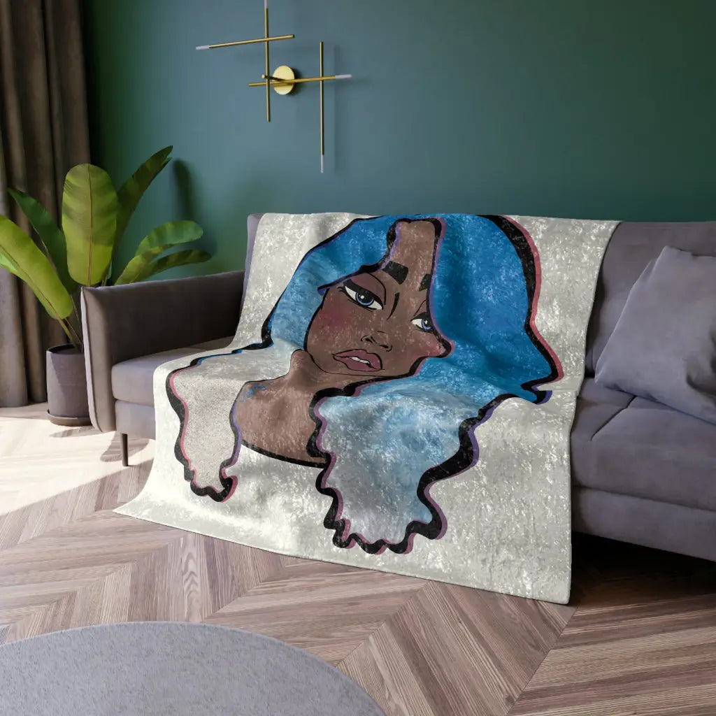 Wavy Waters Crushed Velvet Blanket - 50 × 60 - Home Decor